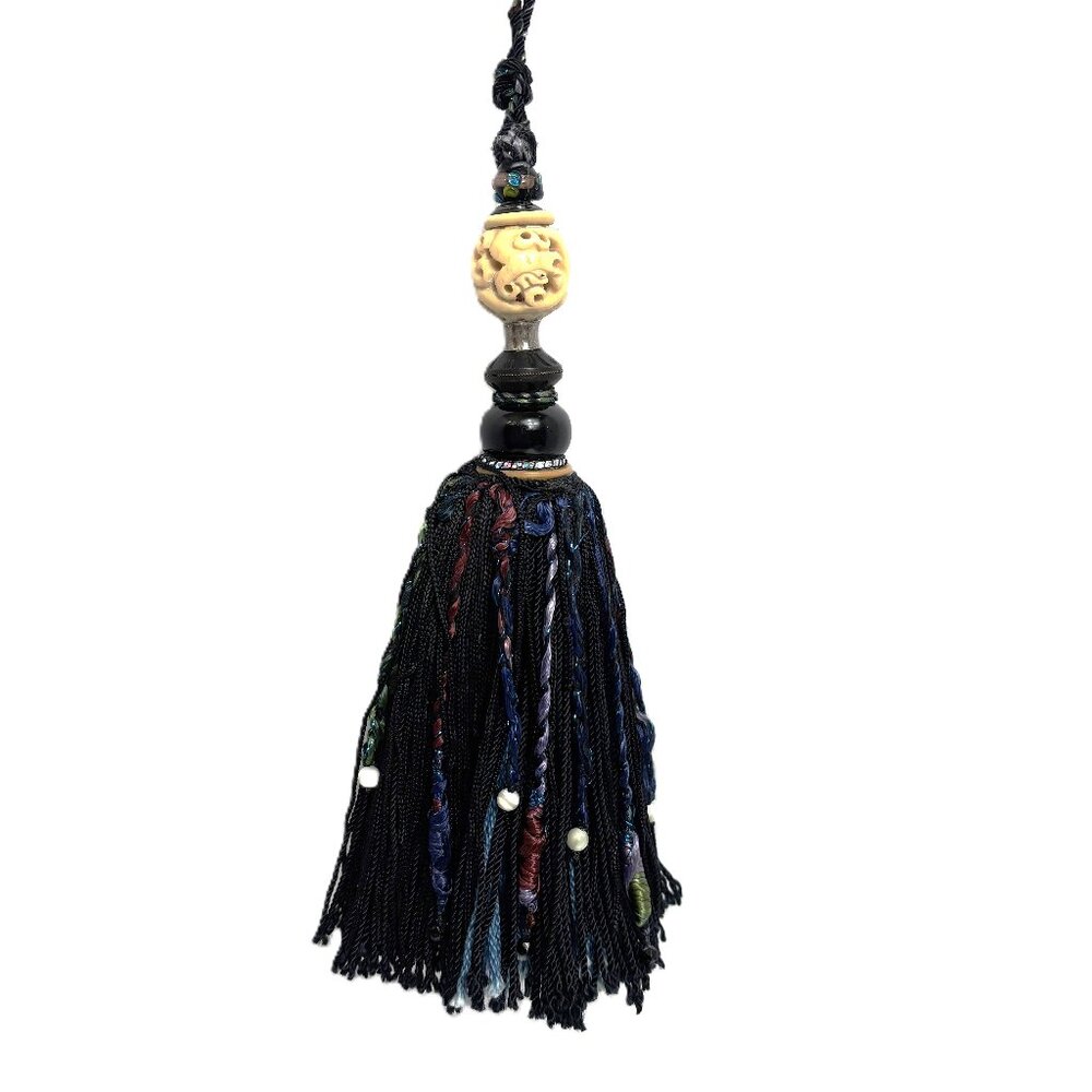 Handcrafted Beaded Curtain Tassel 14” NWT
